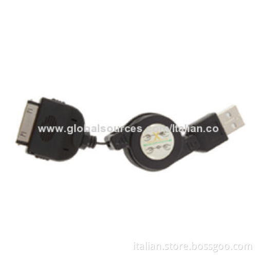 Retractable Charging Sync Data Cable for iPhone 4/4S, High-speed Transfer Rate